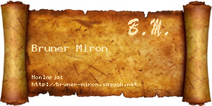 Bruner Miron névjegykártya